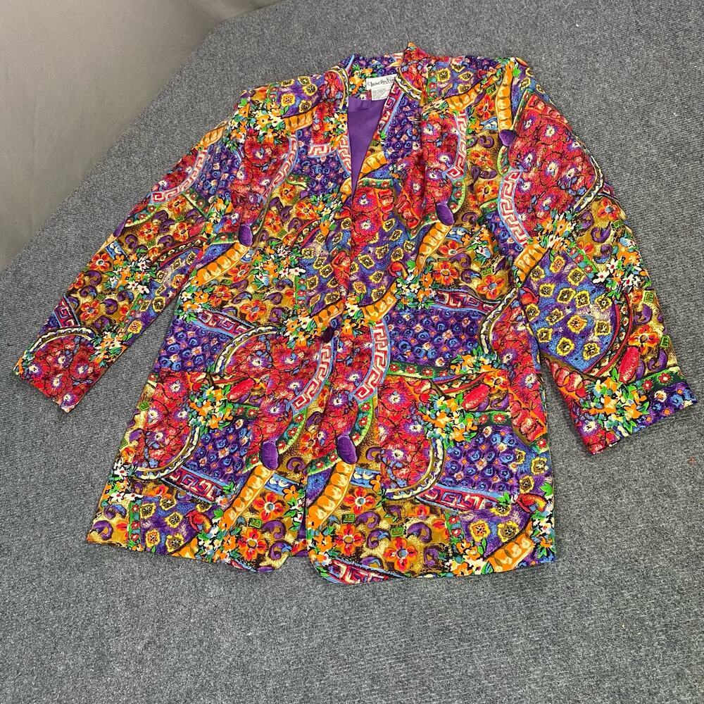 Vintage Diane Von Furstenberg Women’s 10 100% Silk Bohemian Floral Patchwork - Picture 7 of 13